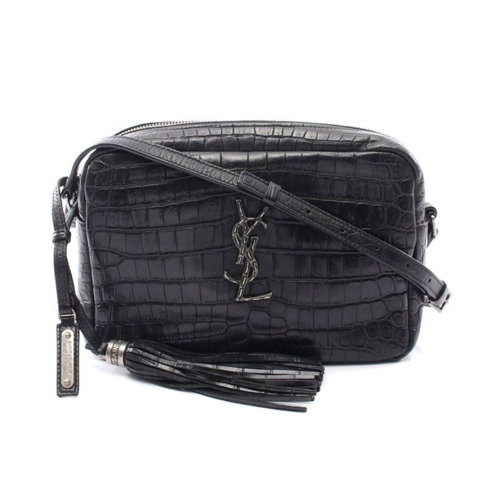 Yves Saint Laurent LOU Monogram Croc Camera Bag